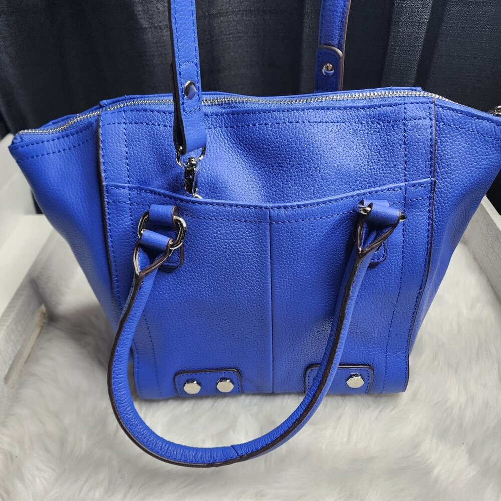 Tignanello lapis Blue pebbled leather satchel